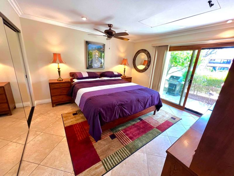 Guest king bedroom suite with patio and firepit access