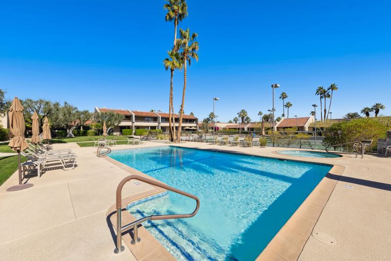 Resort-style community pool at the Palm Springs Midtown Oasis