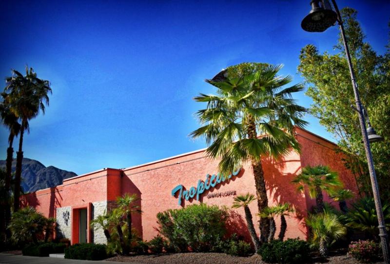 Tropicale restaurant and outdoor bar near Palm Springs Midtown Oasis